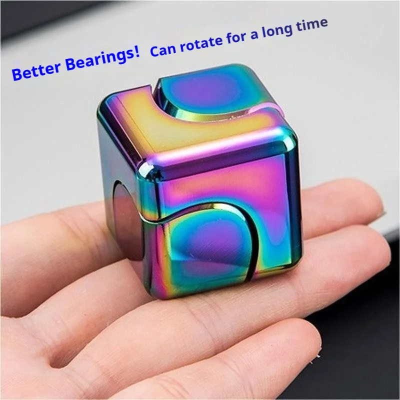 metal-rotating-square-rainbow-fidget-spinner-cube-colorful-metallic-edc-stress-relief-anxiety-toy-for-adult-office-daily-carry