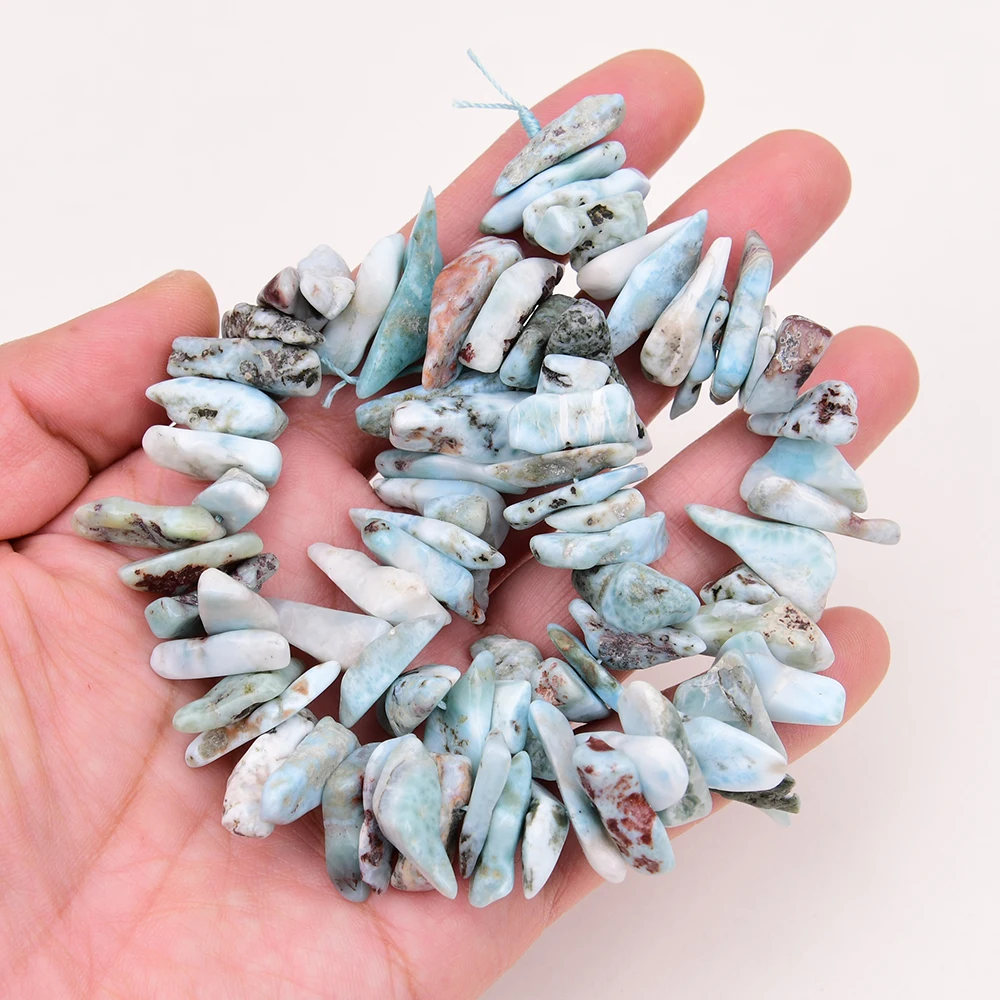 Natural Blue Larimar Freeform Beads Gems Dog Teeth Beads Strand 15.5'' Accessories Jewelry Findings DIY