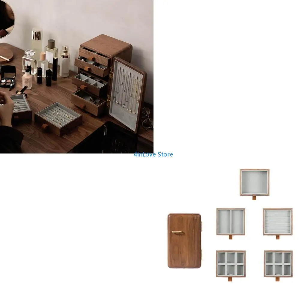 

T4MD Elegant Storage for Women 5Drawers Jewelry Necklace Rings Storage Box Unique Organiser Home Use