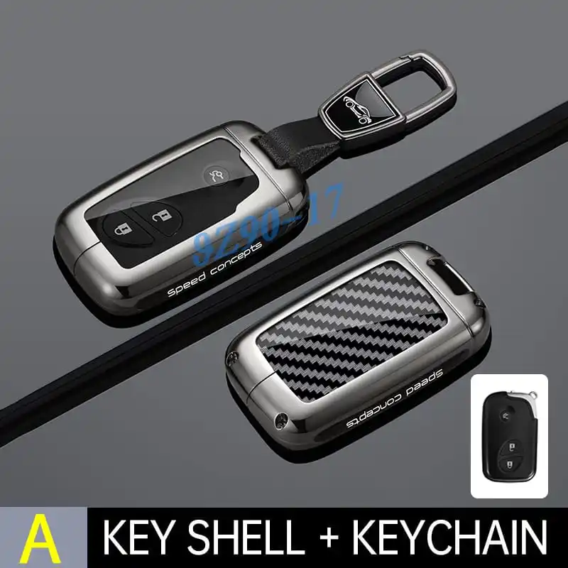 For Lexus IS ES LS GS RX GX LX CT HS 200 250 300 300h 350 350h 450 Metal Carbon Fiber Car Key Fob Case Cover Keychain