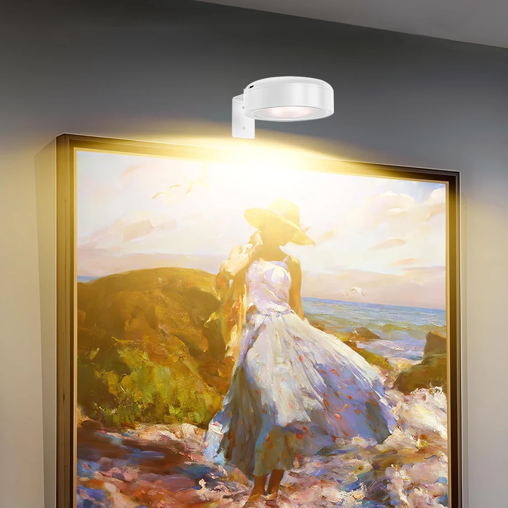 2/3 pces luzes de imagem para parede recarregável cartaz luzes regulável decoração da parede luz 3 modos de iluminação para pinturas de quadro de imagem