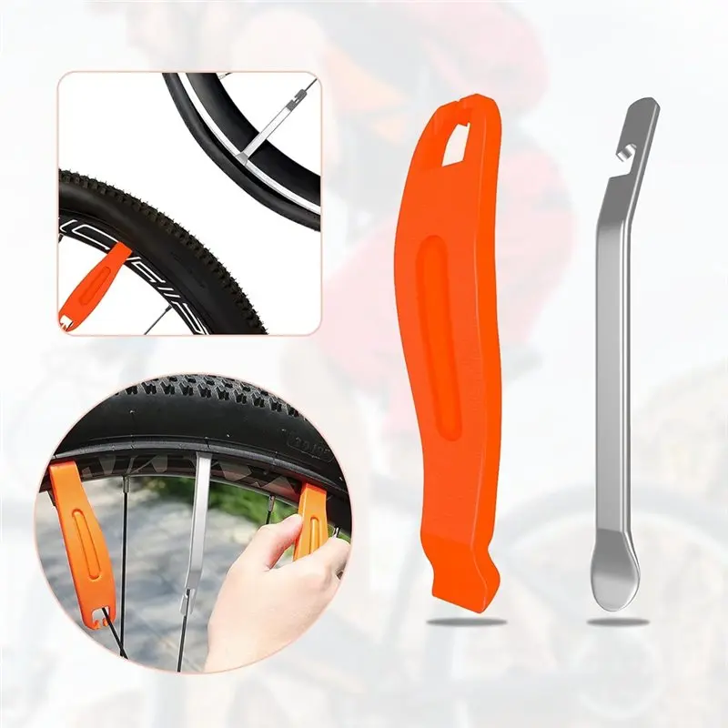Bike Tire Levers, Bike Tire Tools For Road Mountain Bicycle Tire Ultra Strong Tire Levers & Stainless Steel Tire Spoons