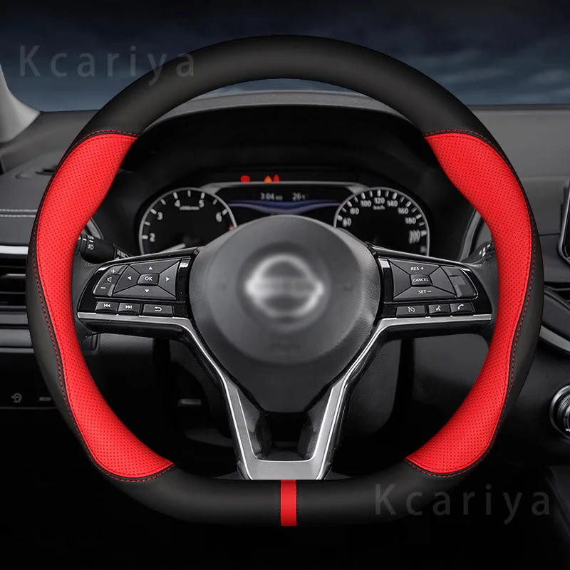 New fashion leather car steering wheel cover For Nissan Kashka J11J10 blade XTrail March Tiida Kick Versa Juke accessories