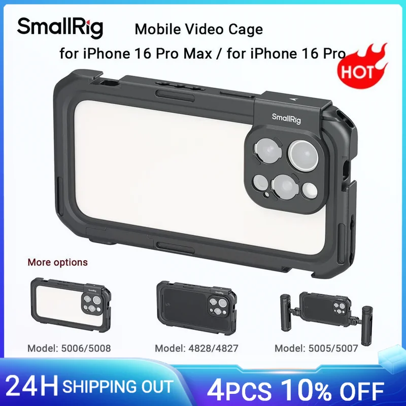 SmallRig Mobile Video Cage Basic Edition for iPhone 16 Pro / for iPhone 16 Pro Max for Video Recording/YouTube/Live Streaming