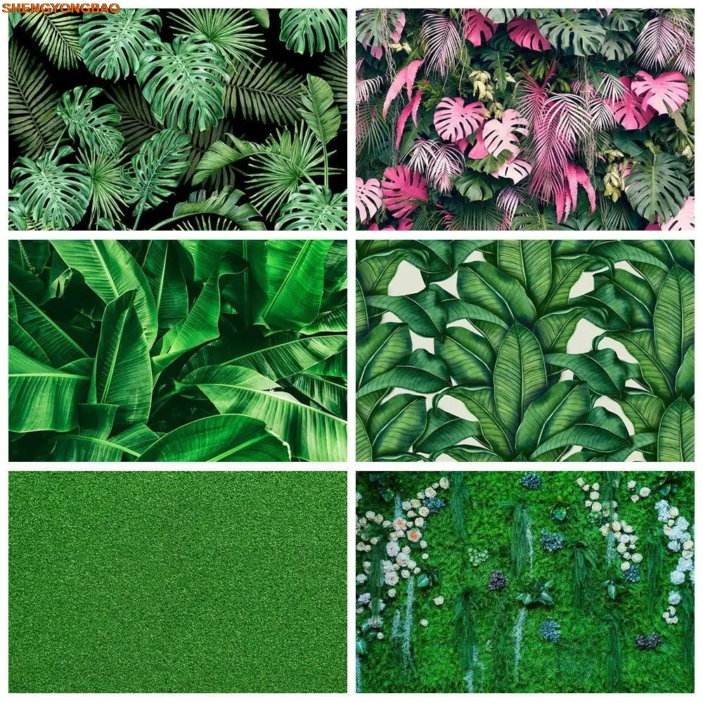 

Green Grass Wall Backdrop Photography Studio Greenery Tropical Leaves Background Home Party Decoration Photo Wall Props