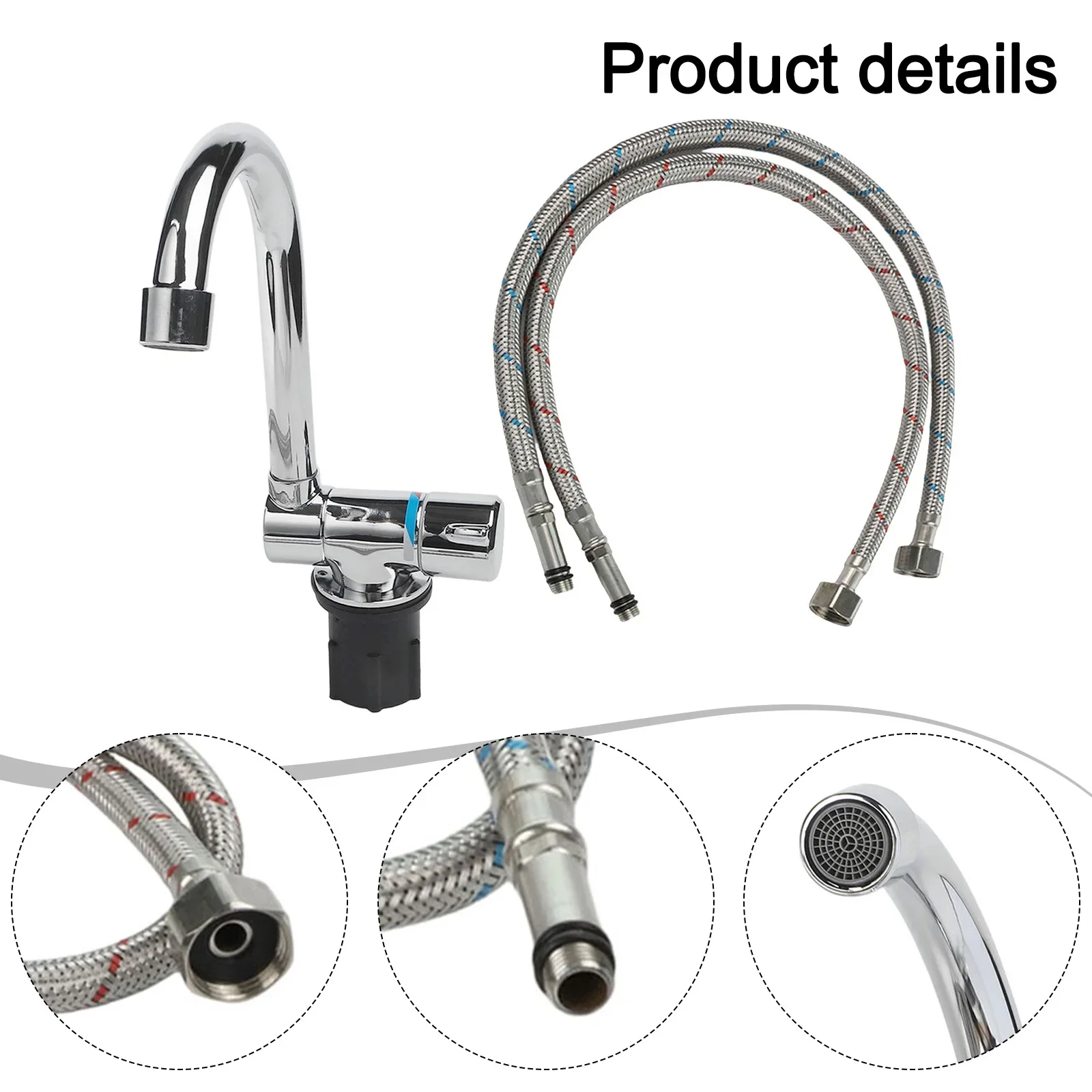 Copper Chrome Plated 360 Mixer Tap Camping Space Saving Design Chrome Plated Faucet Compact Size For Bar Counters