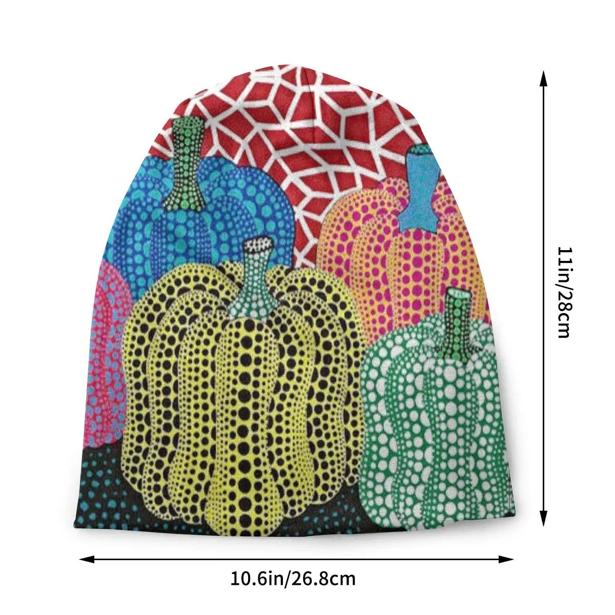 Unisex Bonnet Custom Warm Knitting Hat Three Polkadot Pumpkin Art Street Beanies Caps Adult Yayoi Kusama Beanie Hats Ski Cap