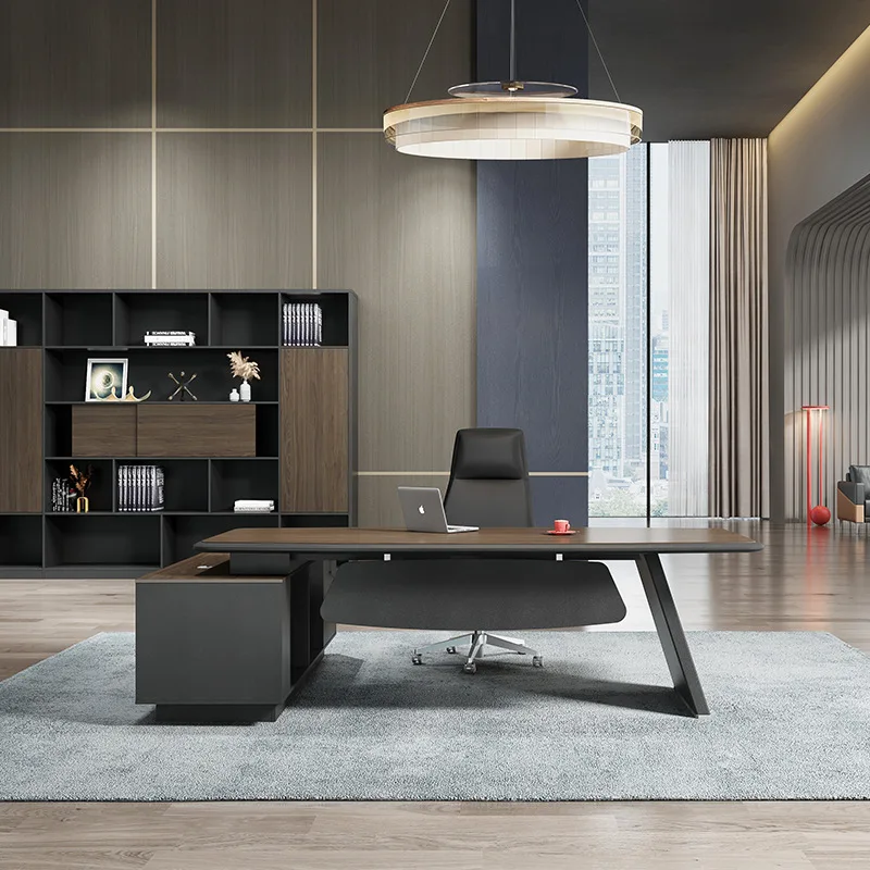 Light luxury boss table, simple desk, modern chairperson, president table manager, large desk, office desk and chair combination