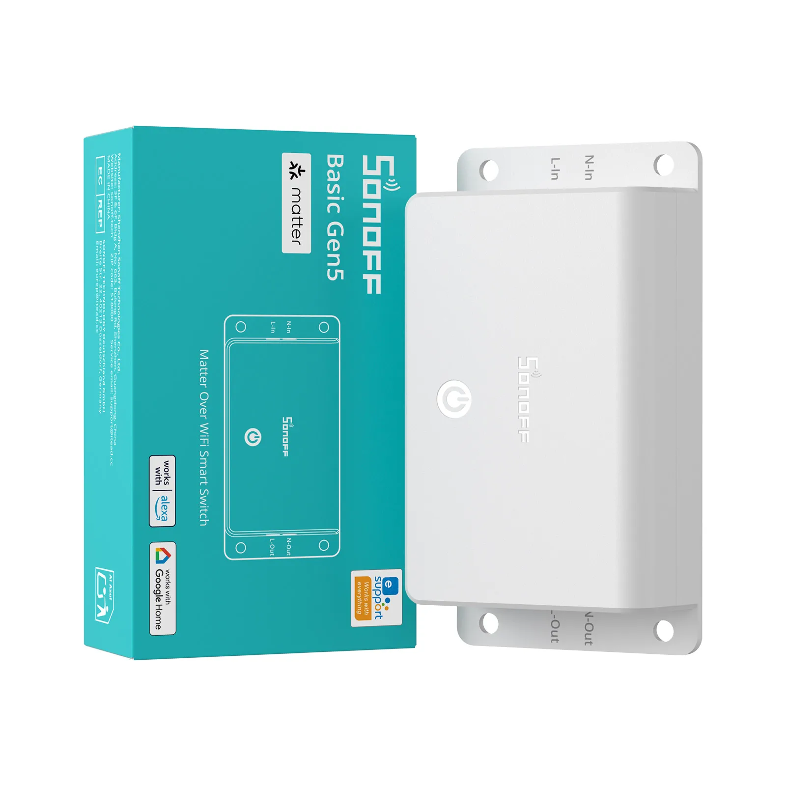 SONOFF BASIC-1GS Przełącznik Inteligentny Matter Over WiFi Basic Gen5 Protokół Matter Duża Powierzchnia Dotykowa Niezawodna Praca z Ekosystemem Apple — zdjęcie produktu 7