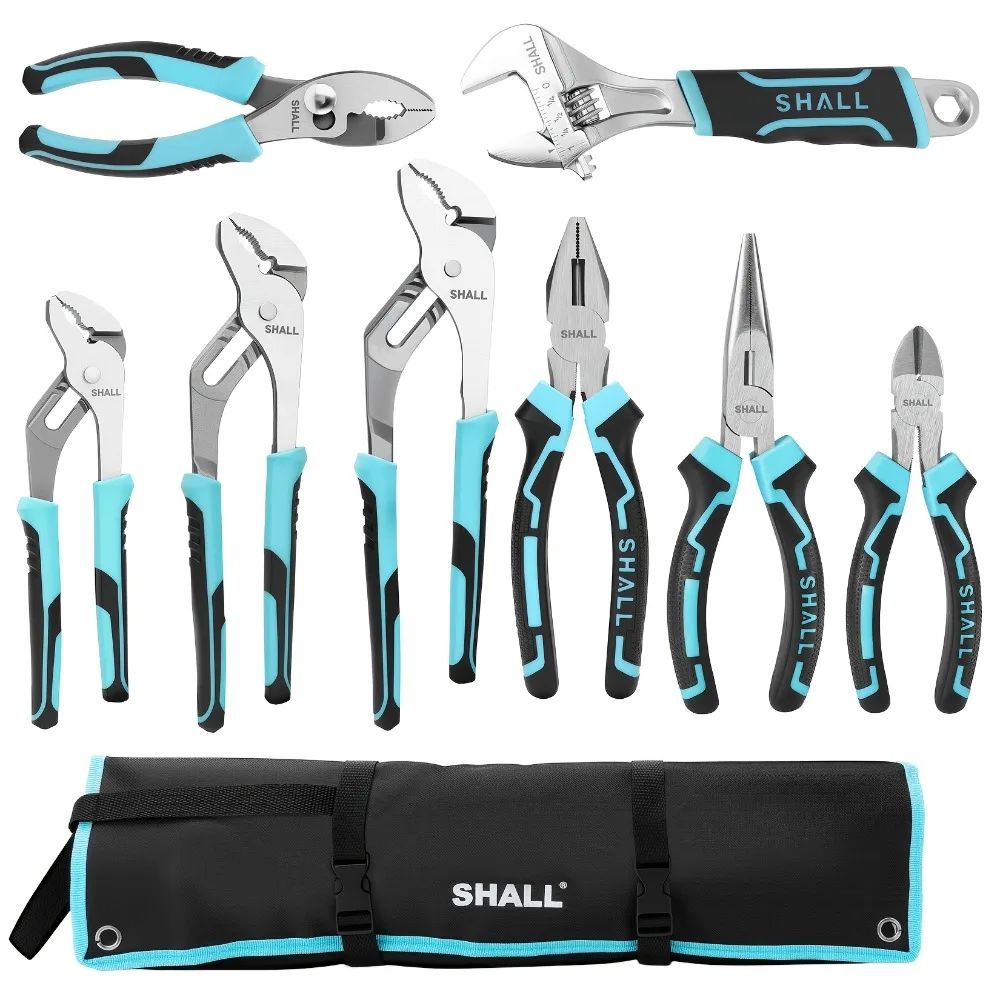 

8pcs Heavy-Duty Adjustable Wrench & Water Pump Pliers Set - High Carbon Plumbing Tool Kit with Tongue & Groove Jointers (4pcs)
