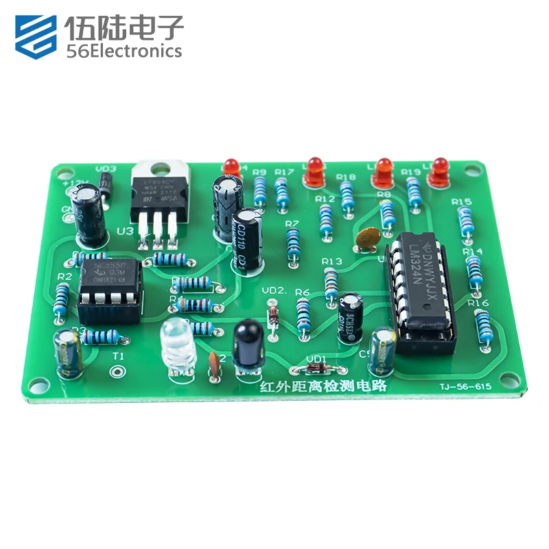 Infrared Distance Detection DIY Electronic Kit Assembly and Soldering Set for Making Printed Circuit Boards