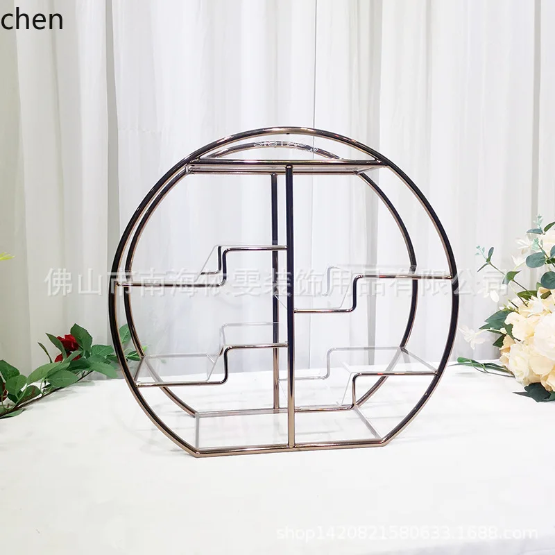 PYH Iron Art Dessert Stand Electroplated gold Cake Stand Pastry Cold Dessert Cake Display Wedding Cake Stand