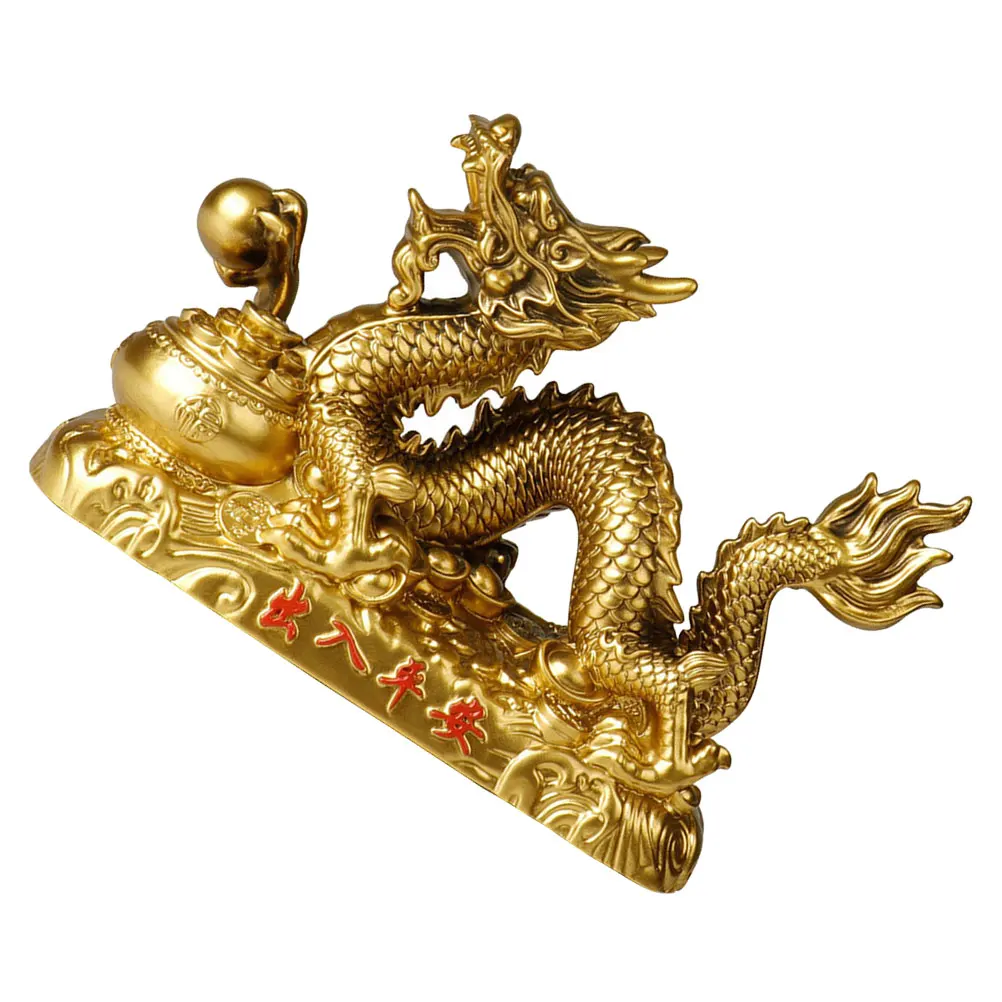 

Year of Decor Statue Resin Craft Resin Craft Statue Mini Dragon Figurines Chinese Dragon nament for Console Dashboard