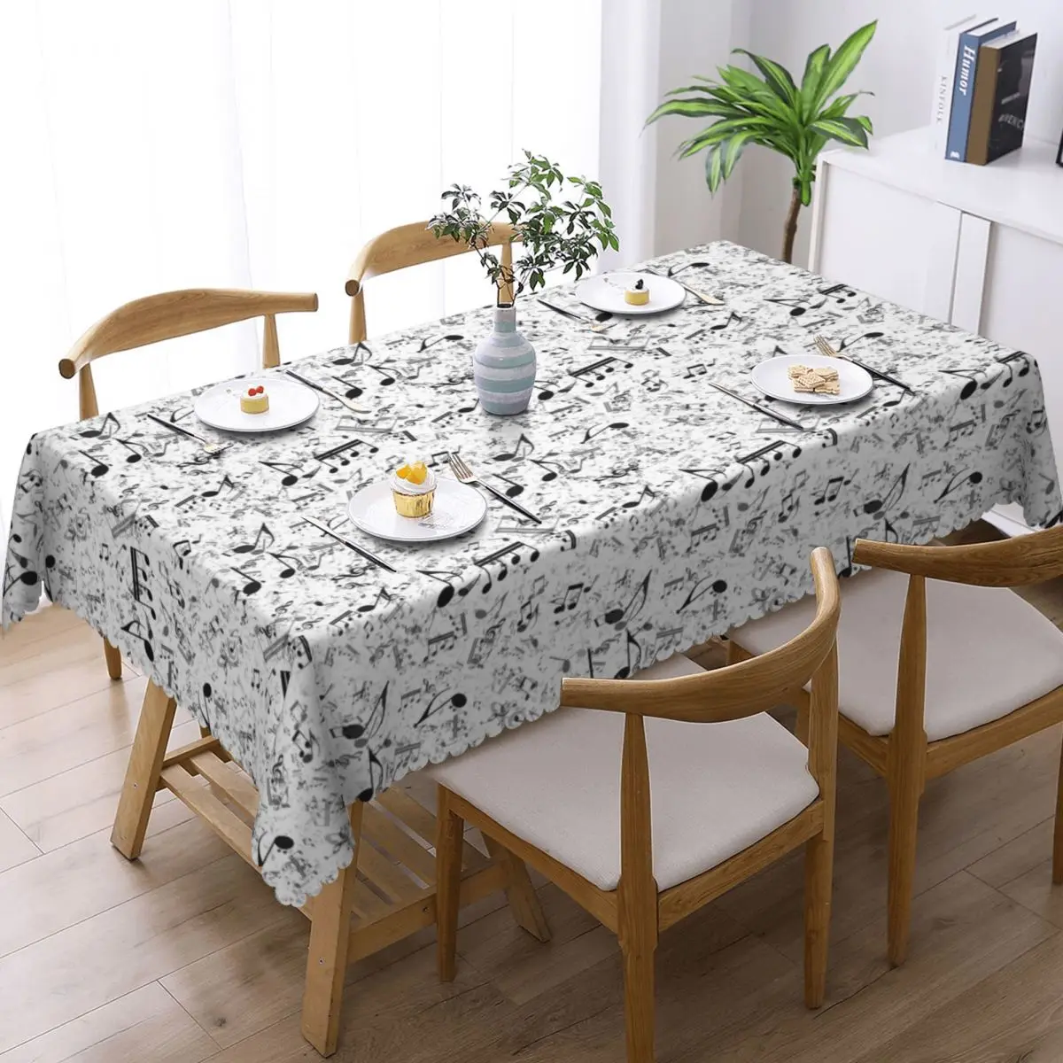 Bass Music Notes Tablecloth Restaurant Kitchen Rectangular Tablecloth Festival Party Decorations Tablecloth Dining Table Cover