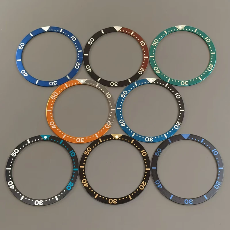 39mmx32.2mm Flat Aluminium Bezel Ring NH35 Case Bezel Insert Fits 6105 6309 Turtle Watch Case NH35 NH36 Watch Repair Parts