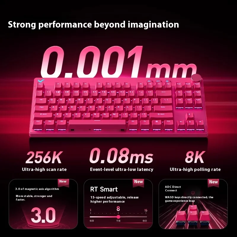 Mchose Mix87 Magnetic Swtich Keyboard Wired Gaming Keyboard 8K+256K Esport 0.08ms Low Latency E-Sports Custom Gamer Accessories