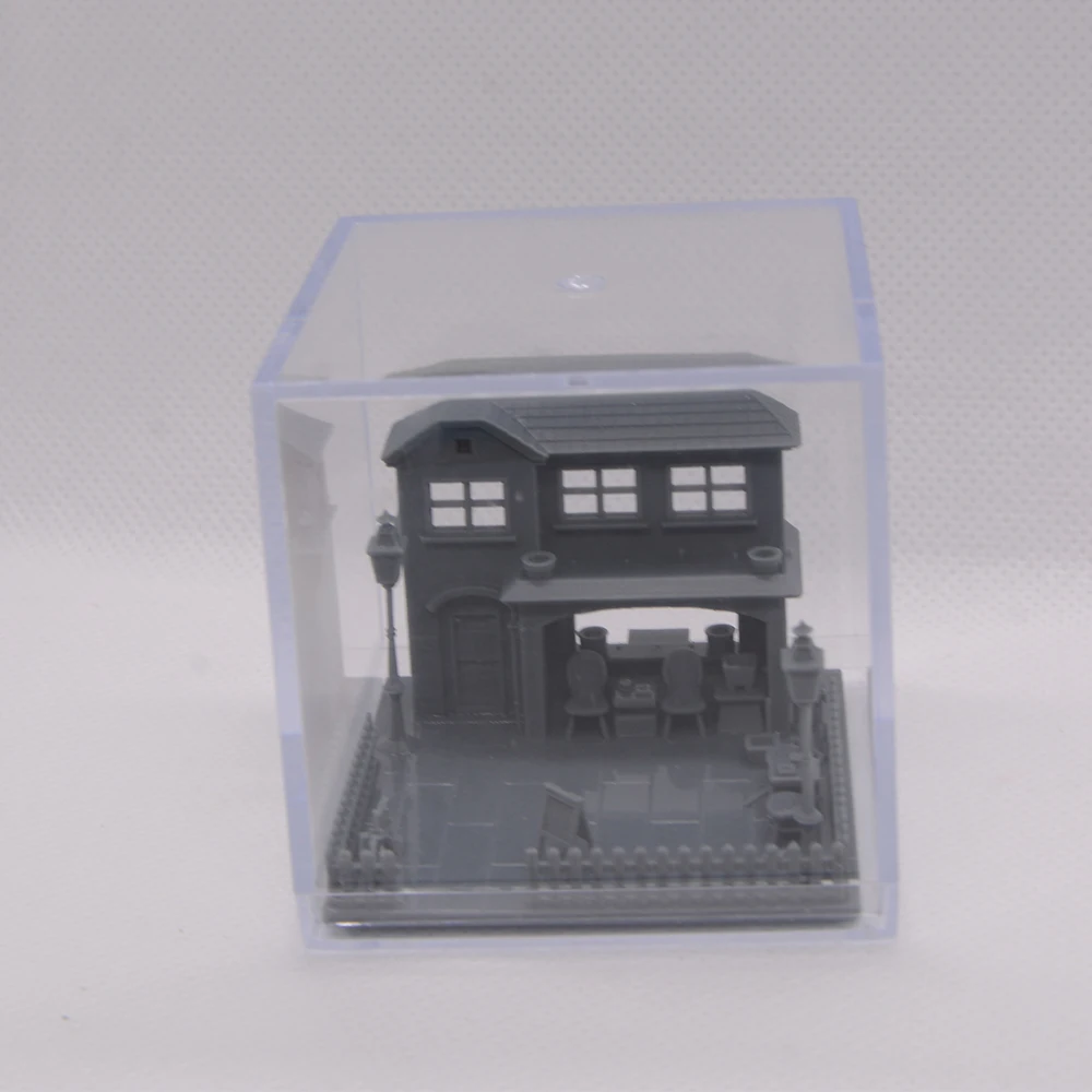 RHMG 1/-3D-gedrucktes architektonisches Modell, Dekor, Miniatur-Gebäude-Ornament für Schreibtisch, Schreibtisch-Ornament, Villa, Garten