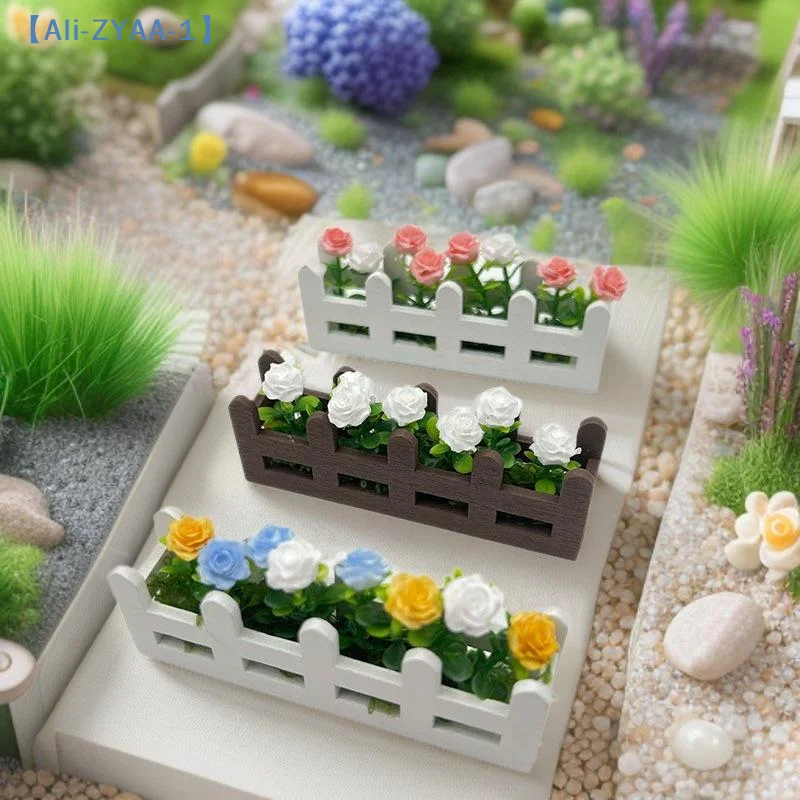 【ZYAA-1】1Pcs Garden Lifelike Artificial Flower Miniature Potted Plants Decoration 1:12 Scale Dollhouse Ornament
