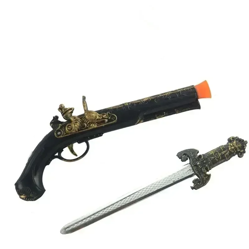 Halloween Weapon Equipment Props Pirate Guns Toy Sword Sets Pirate Role-playing Toys Children\'s Plastic Toys