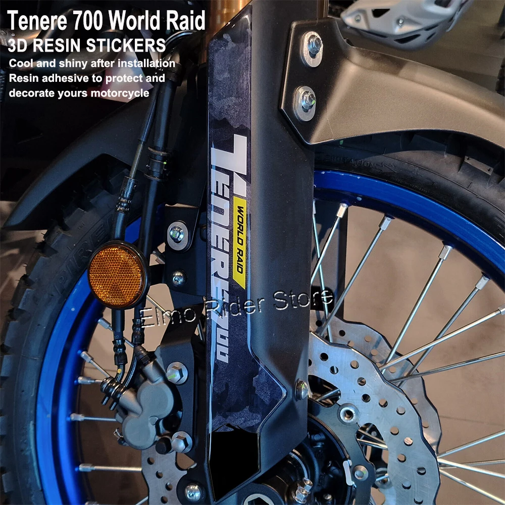 Motorcycle Front Fender Sticker 3D Epoxy Resin Sticker for Yamaha Tenere 700 World Raid Tenere 700 2023 Accessories