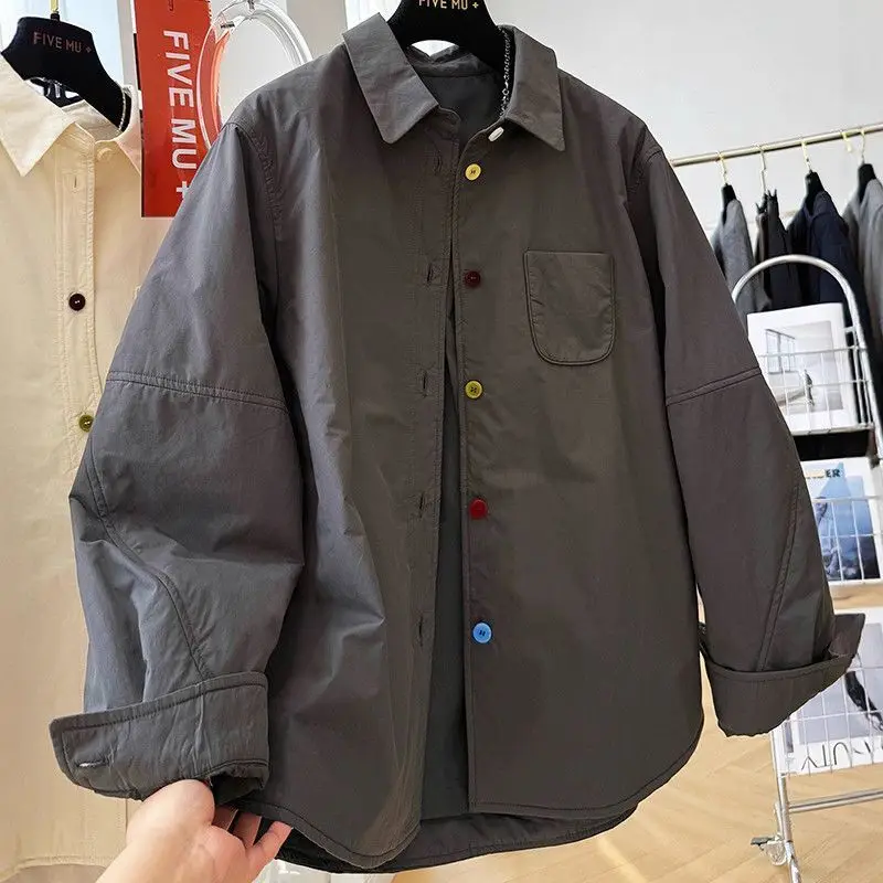 

2026 Весенне-осенняя женская куртка-рубашка со свободным воротником