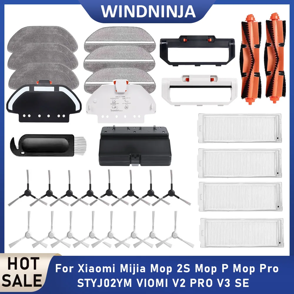 

Mop Cloths Main Side Brush Hepa Filter for Xiaomi Mi Robot Vacuum-Mop Pro Viomi V2 V3 SE STYTJ02YM STYJ02YM Conga 3490 3690 Part