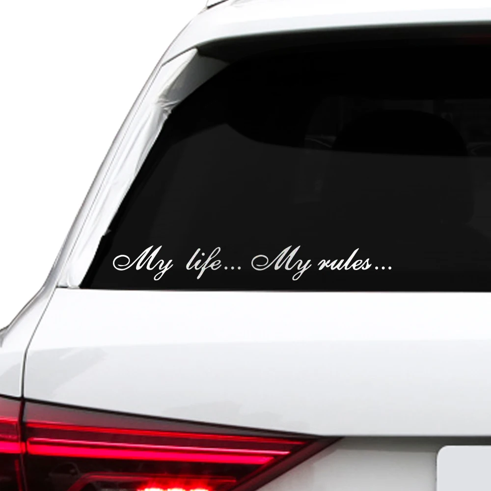 

20x2,5 см Автомобильная наклейка My Life My Rules Автомобильная креативная Светоотражающая виниловая наклейка автомобильный персонализированный Стайлинг «сделай сам» декоративные аксессуары