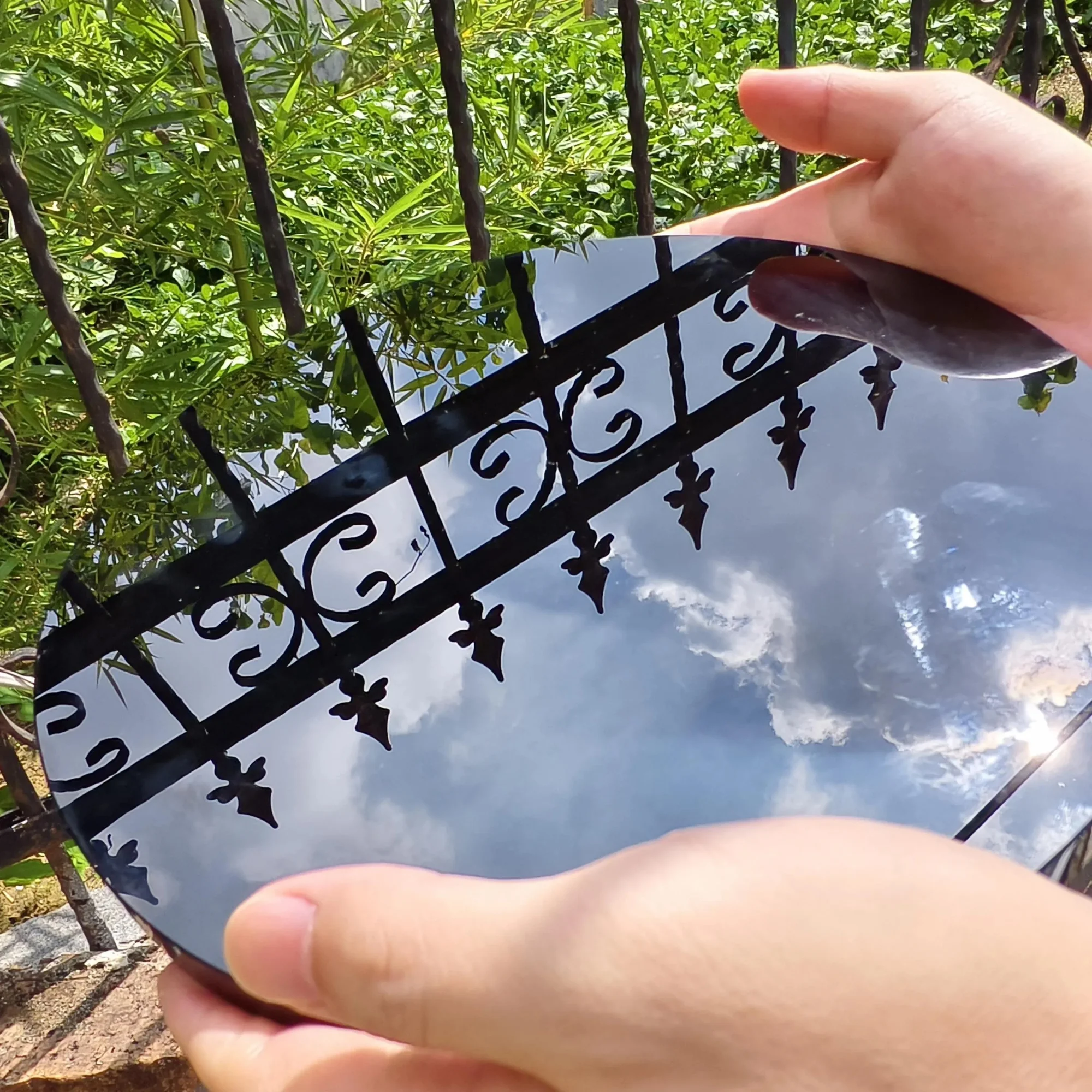 10-18cm/3.94-7.09inch Black Obsidian Mirror, Polished Obsidian, Ideal crystal stone Gift & Home Decoration Accessories, kawaii room decor