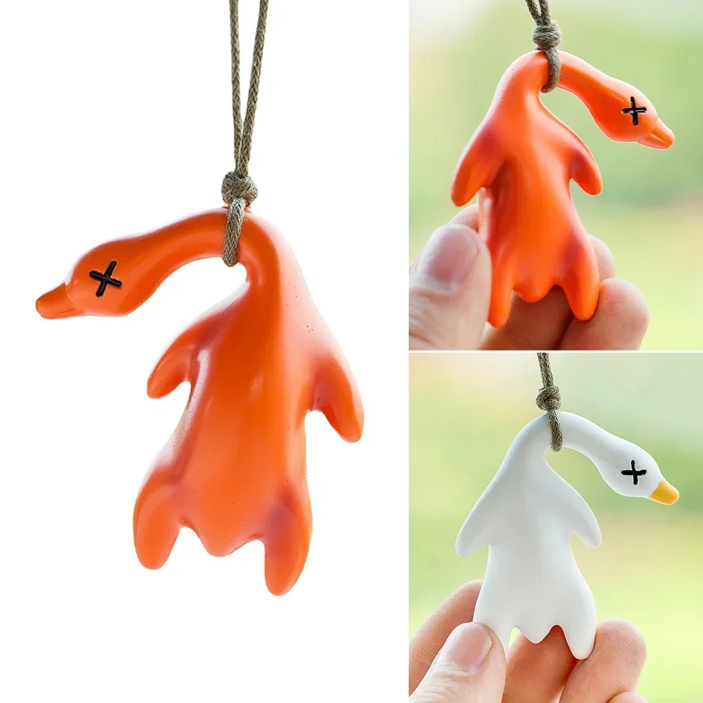 Car Decorative Pendant Cute Color-Changing Roast Duck Ornament Decoration Car Interior Mirror Auto Decor Rearview Interior