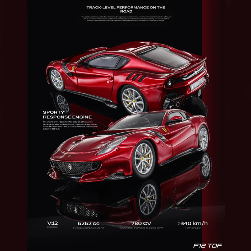 A-Model 1:64 Scale F12 TDF Rosso Corsa Simulated Resin Toy Car Model Scene Decoration Gift Collectible