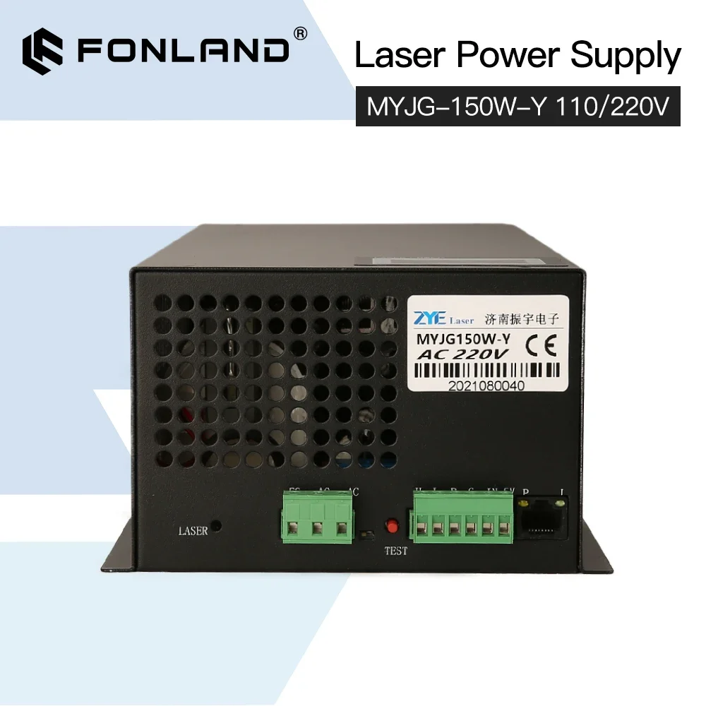 FONLAND 150W CO2 Laser Power Supply for Reci Yongli EFR CO2 Laser Tube Engraving Cutting Machine With Digital Display