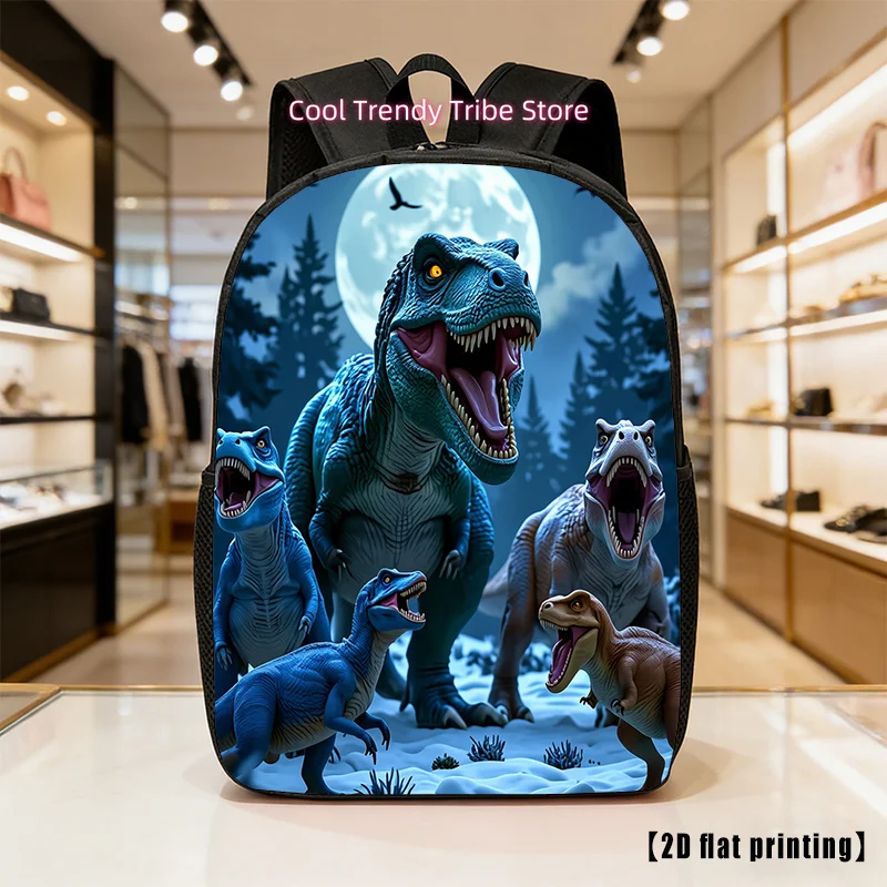 Night Dinosaurs, Lightweight, Large-capacity Unisex Backpack with Adjustable Shoulder Straps, Side Pockets, Suitable for Casual