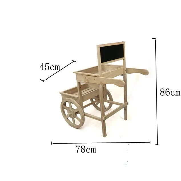 @American creative retro old garden balcony flower stand pastoral cafe soft decoration log trapezoidal float