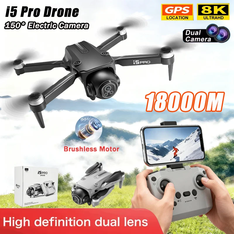 

New i5 Pro Drone Profissional HD Dual-Camera With Screen Remote Control Obstacle Avoidance 5G Wifi Quadcopter Optical Flow Drone