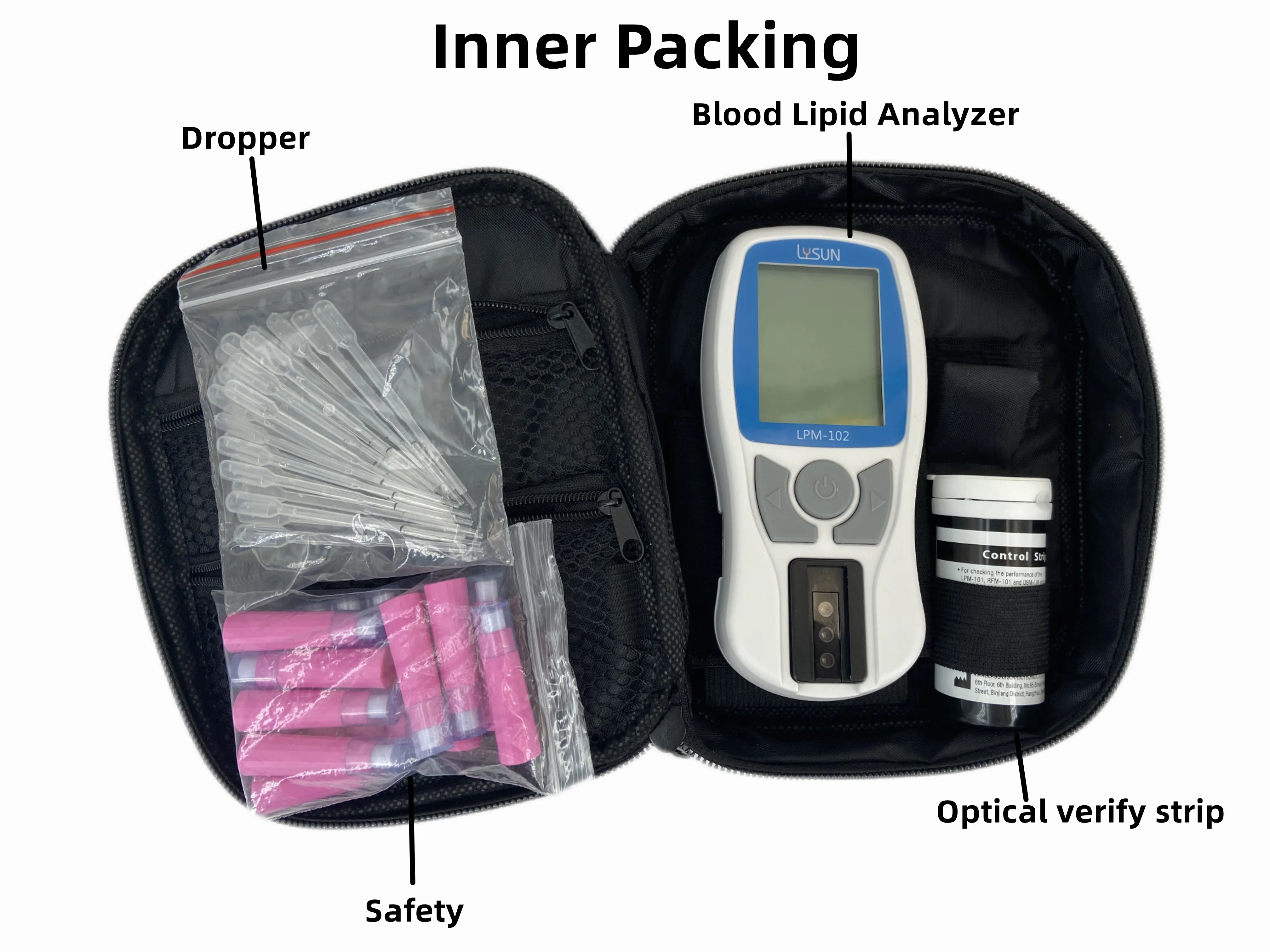 Blood Lipid Meter Total Cholesterol HDL LDL Triglycerides Test 5 in 1 Analyzer