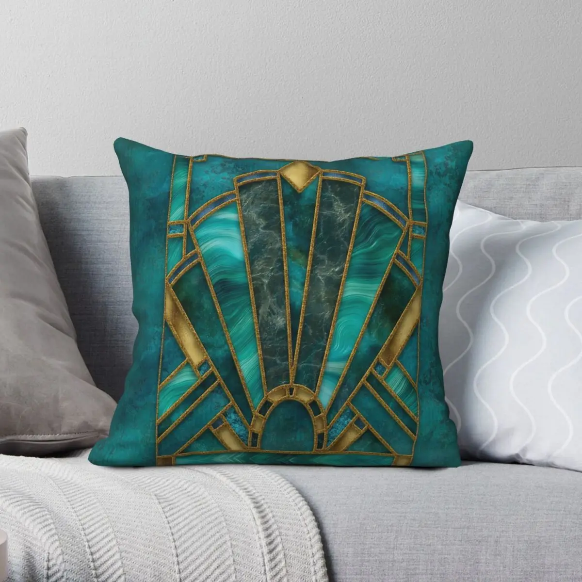 

Elegant Stained Glass Window Pillowcase Polyester Linen Velvet Printed Decorative Throw Pillow Case Sofa Seater Cushion Cover