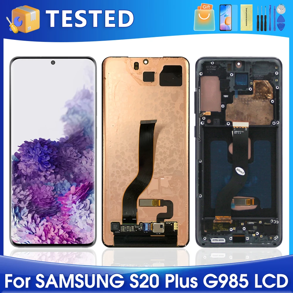 

ЖК-дисплей 6,7 ''S20 Plus для Samsung S20 + G985 G985F G985F/DS, сменный сенсорный экран с цифровым преобразователем в сборе