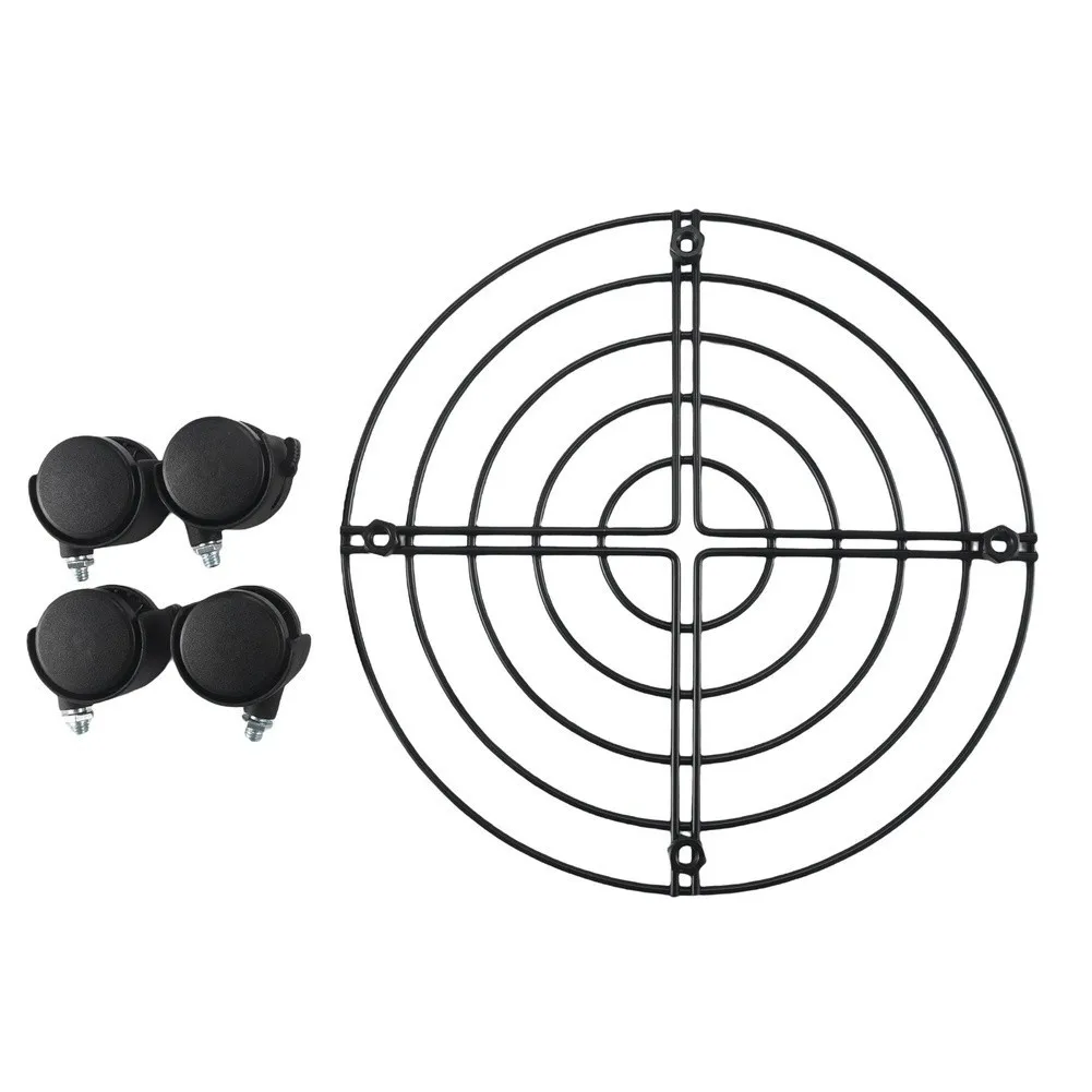 2 Pack Round Plant Caddy Stand with Plastic Coated Metal Base and 4 Wheels for Secure Handling of Heavy Potted Plants