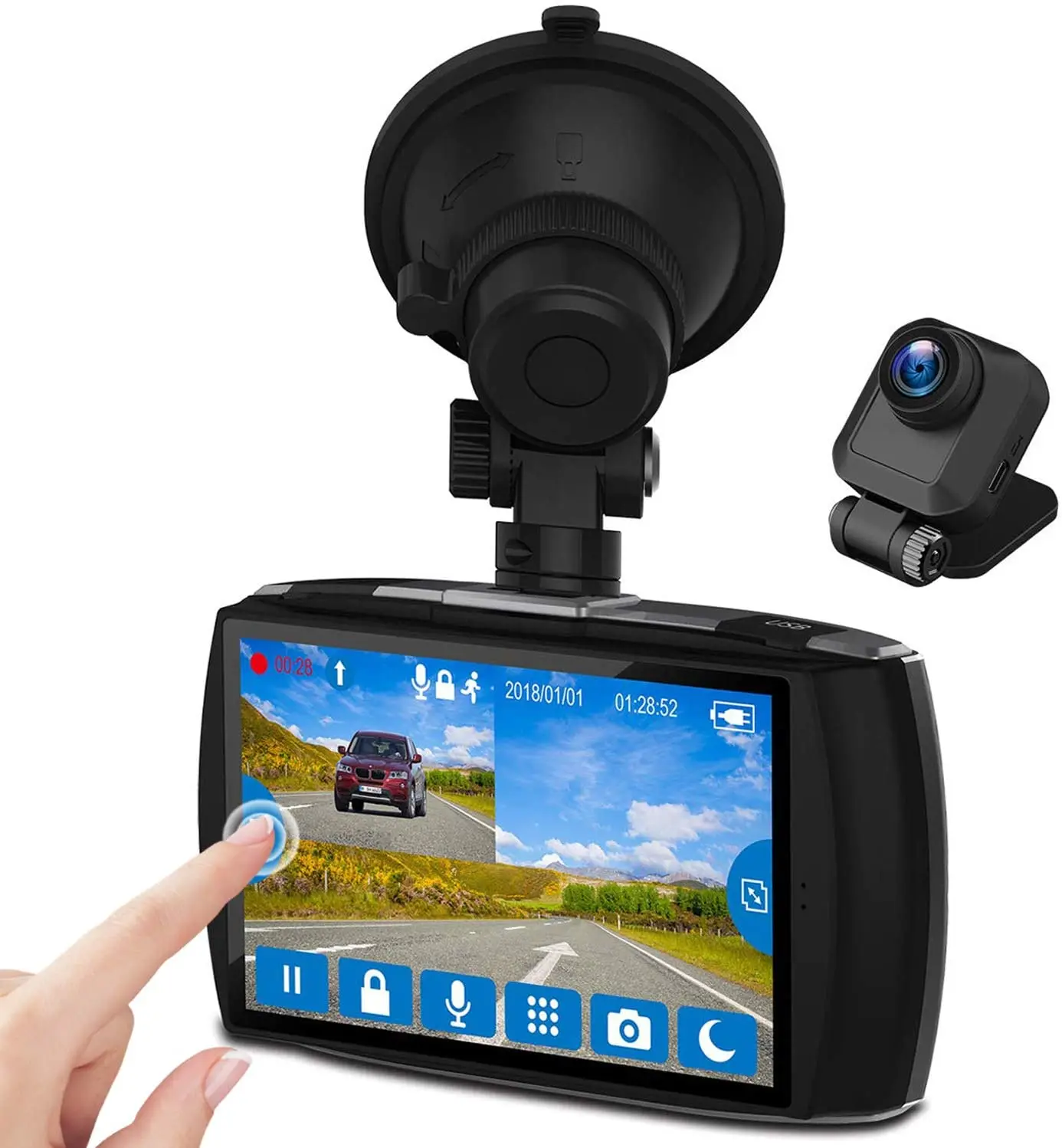 Car Camera Dual Dash Cam 4.0