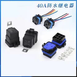 Waterproof integrated car relay 12v24v40A with socket to start 4-pin air conditioning, can replace Matsukawa high current