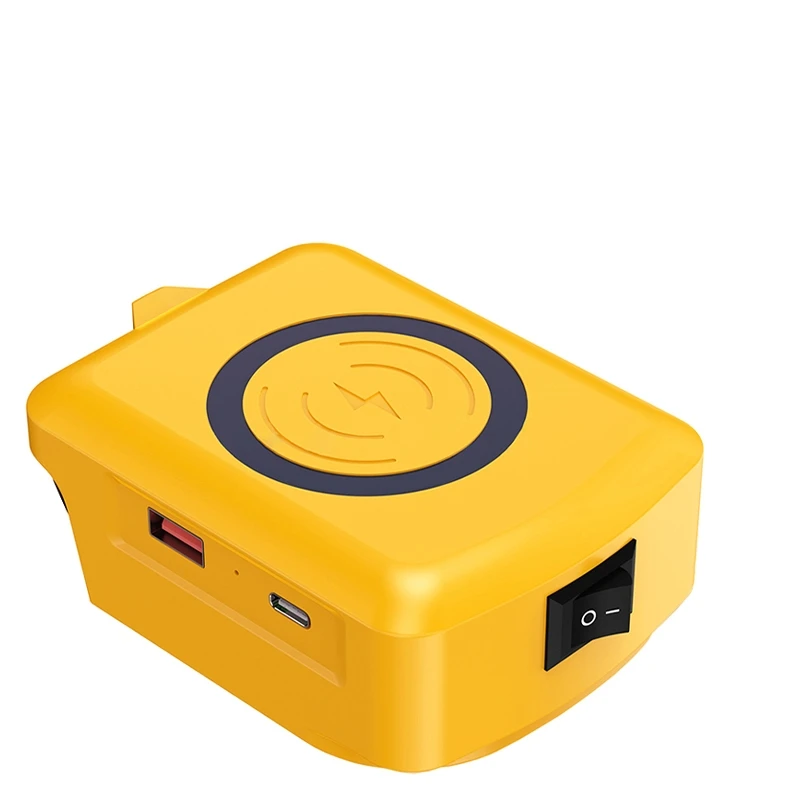 Uniwersalna ładowarka bezprzewodowa 18V 20V do akumulatorów Li-ion z adapterem USB typu C do telefonu, kompatybilna z Makita, Dewalt, Milwaukee — 2