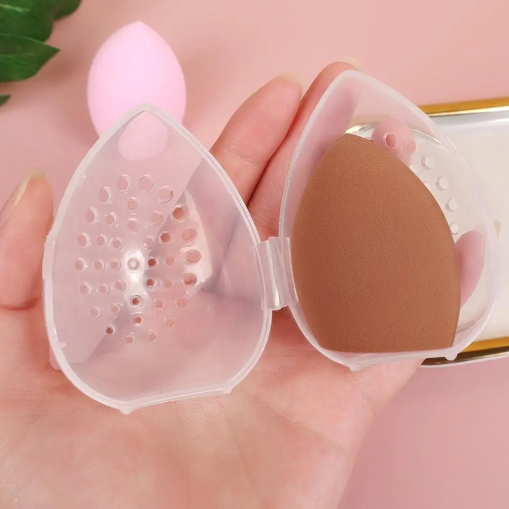 Traveling Makeup Sponge Organizer Box Pink White Egg Box Egg Shape Cosmetics Beauty Holder Sponge Powder Tools Plastic J6L2