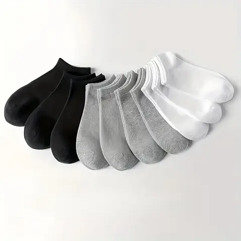 10 Pairs of Thin Socks - Black/white/gray, Ankle Socks for Men and Women, Sweat Absorbing and Soft, Suitable for Daily Wear
