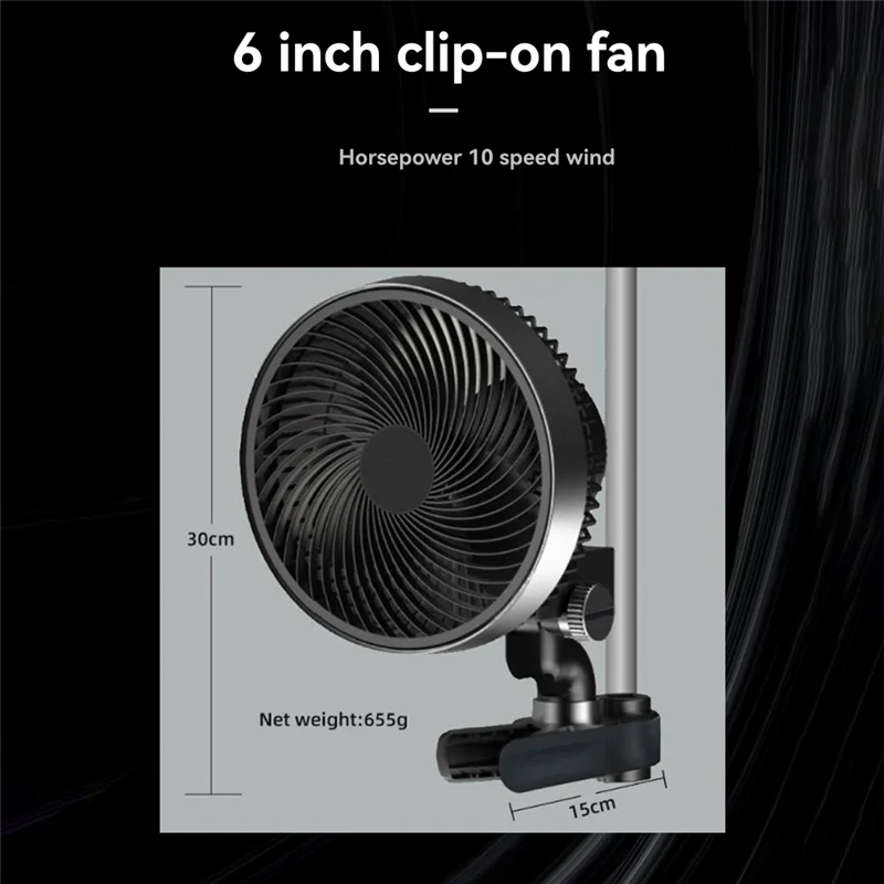 

6" Grow Tent Fan 10 Dynamic Wind Speeds For Hydroponics Circulation Cooling For Hydroponics, Greenhouses EU Plug