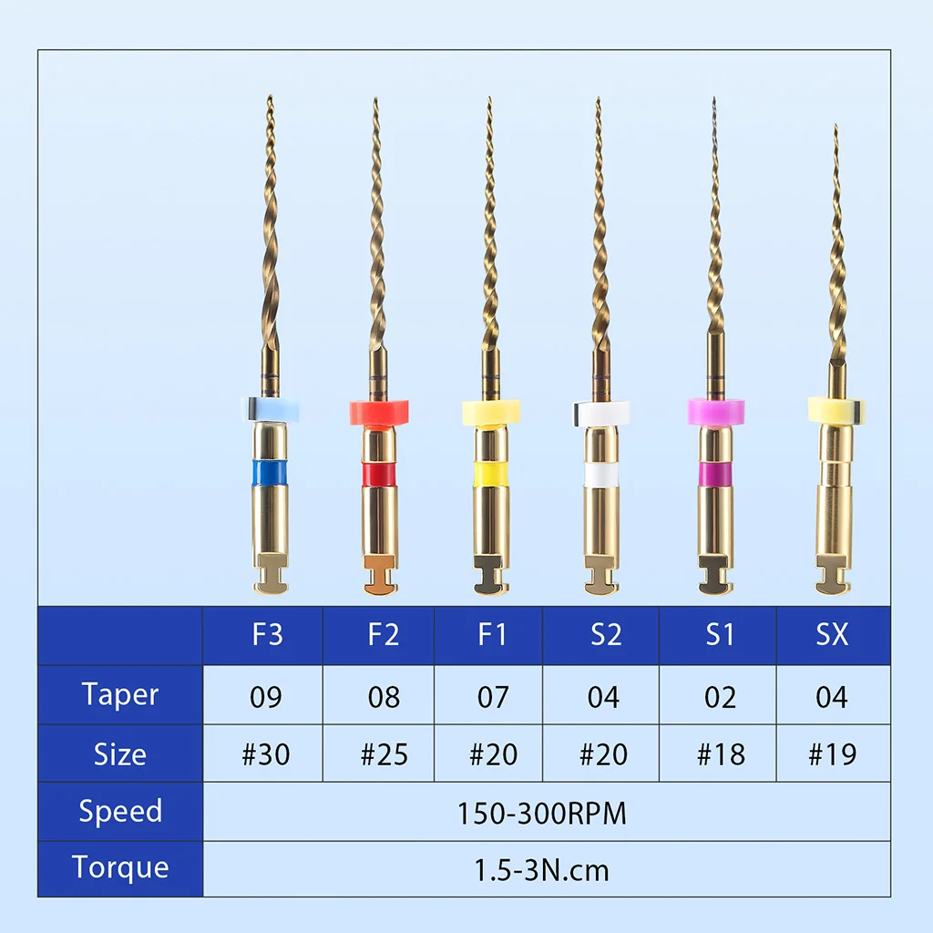 Dental Gold Flexible Feilen Endo Endodontische Wurzelkanal-Rotationsfeilen 21/25/31mm für Motoranwendung NiTi Zahnmedizinische Instrumente AZDENT – Detail 2