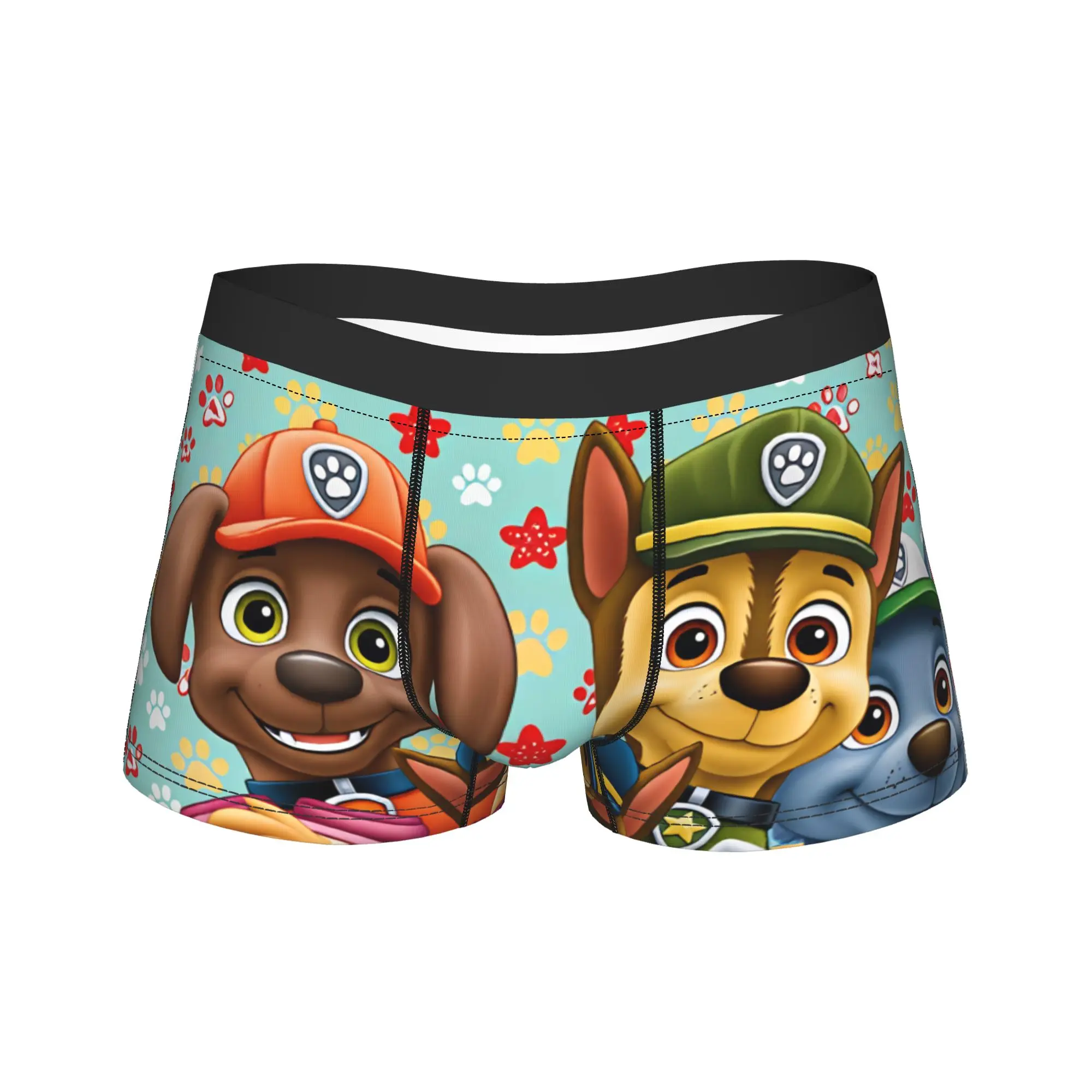 Paw Dogs Pups Paw Print Group Portrait Underwear Printing Boxer Shorts High Quality Men Underpants Comfortable Boxer Brief Gift