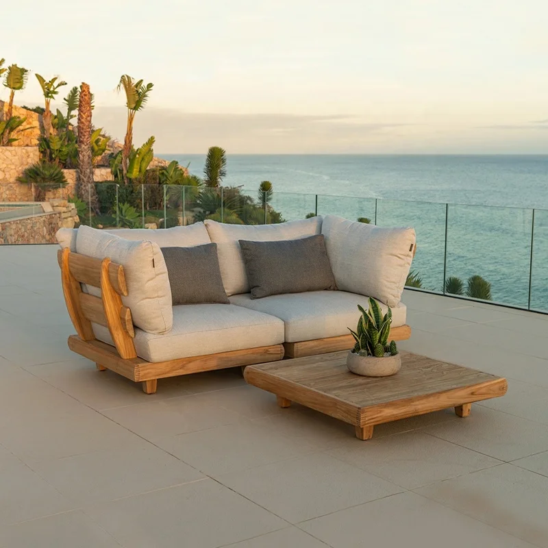 *s forTeak Wood Furniture with Soft and Cushions Sofa Set Living Room and Outdoor Garden Patio Sectional Outdoor Sofa Set&