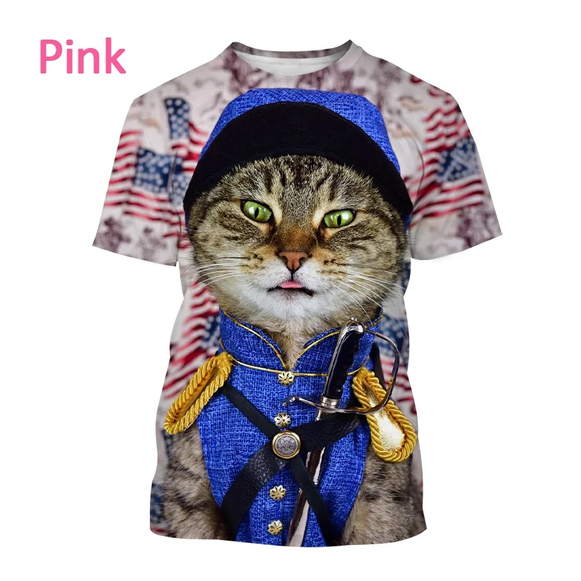 Summer Mens clothing Funny Cute graphic t shirts Cat 3D Printed Cool T-Shirt Fashion Men/Women Hip-hop Animal Short Sleeve shirt