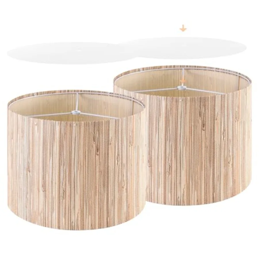

13" Lamp Shades Staw Woven Boho Set of 22 PCS Top Cover Lampshades Diffuser 13" Diameter with 3/8" Center Hole- Lampshade for T