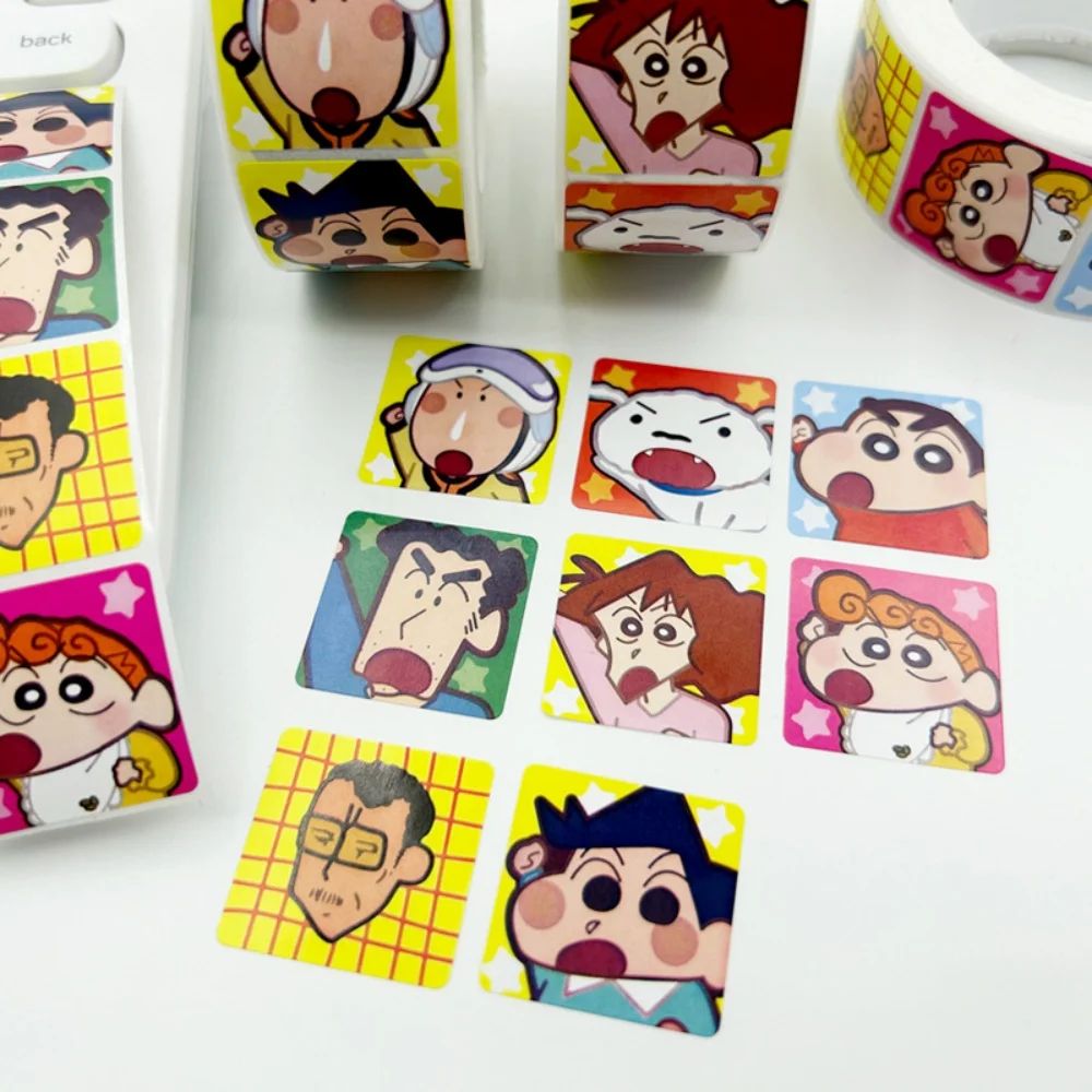 500 Stuks Kawaii Crayon Shin-Chan Tape Stickers Roll Student Mobiele Telefoon Skateboard Handboek Decoratie Stickers Geschenken Kinderen Speelgoed